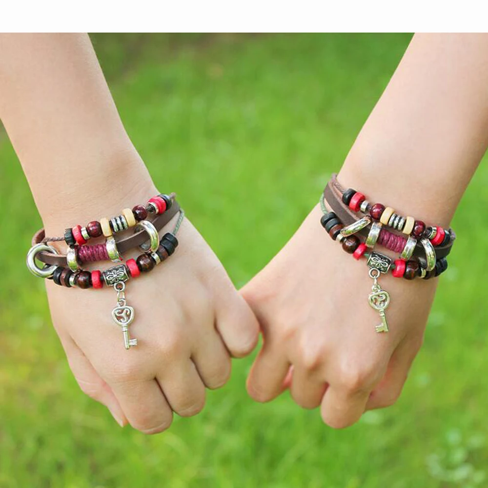 new styles Korean version of the rivet bracelet alone design key three leather cowhide | Украшения и аксессуары