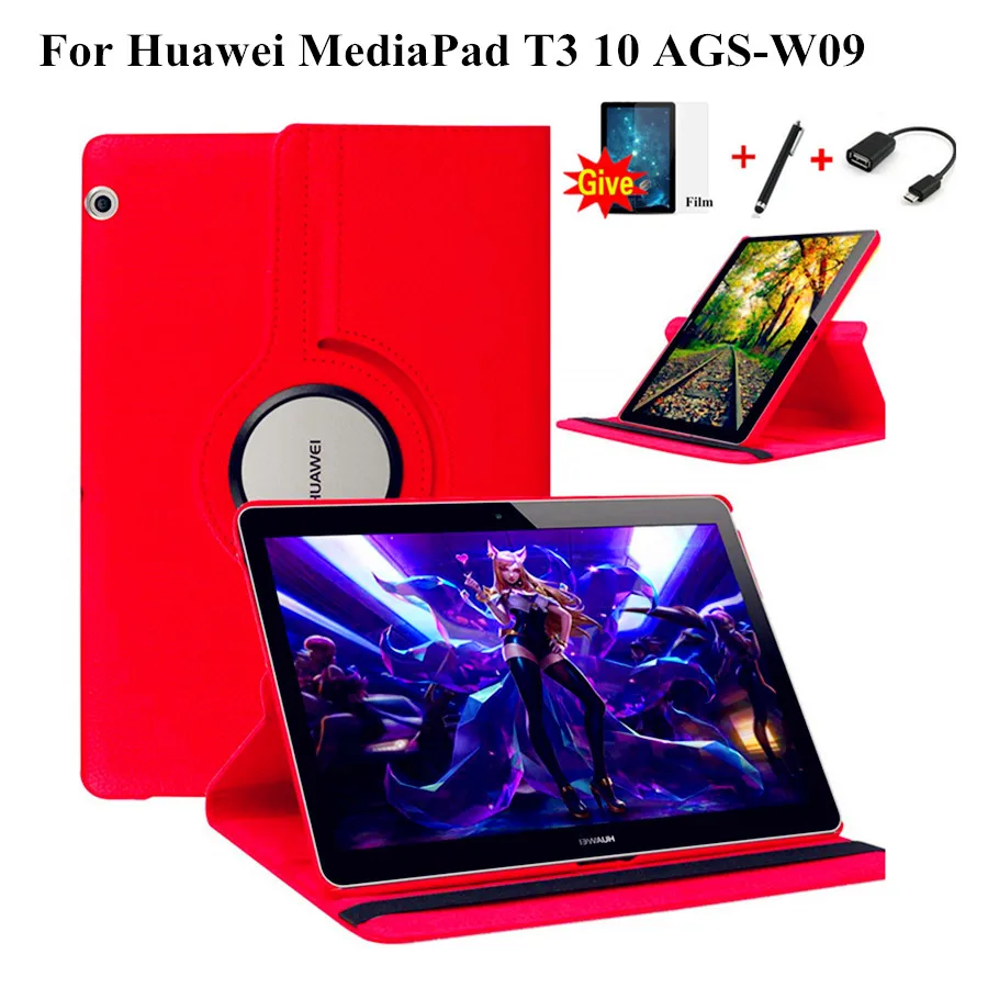 Чехол для Huawei MediaPad T3 10 AGS W09 L09 9 6 чехол Honor Play Pad 2 ''+ пленка|9.6 case|360 rotatingcase for tablet |