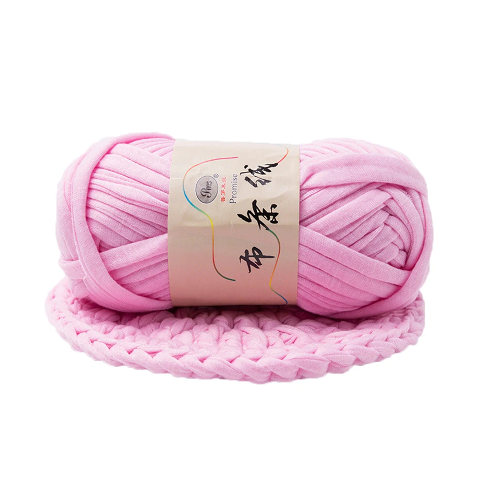 Light Pink 1Pc Hand-knit Woven Thread Thick Yarn Basket Blanket Carpets Yarn Cozy Cotton Wool Knitting Braided DIY Crochet Fancy Cloth Yarn - Цвет: Light Pink
