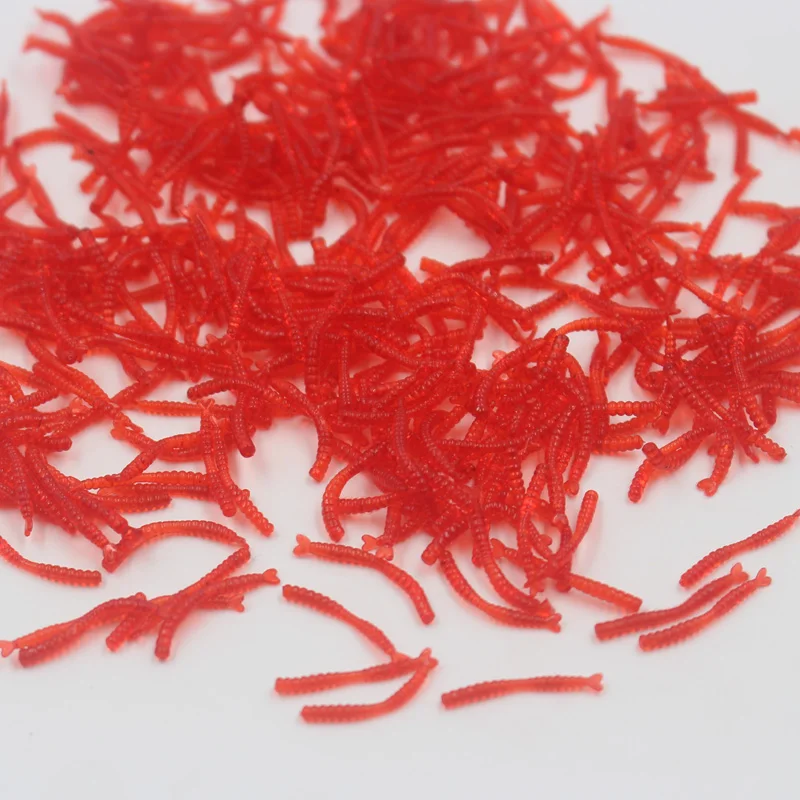 Акция! bionic зимняя рыбалка красный червь 2 см 200 шт. мягкие приманки дорога