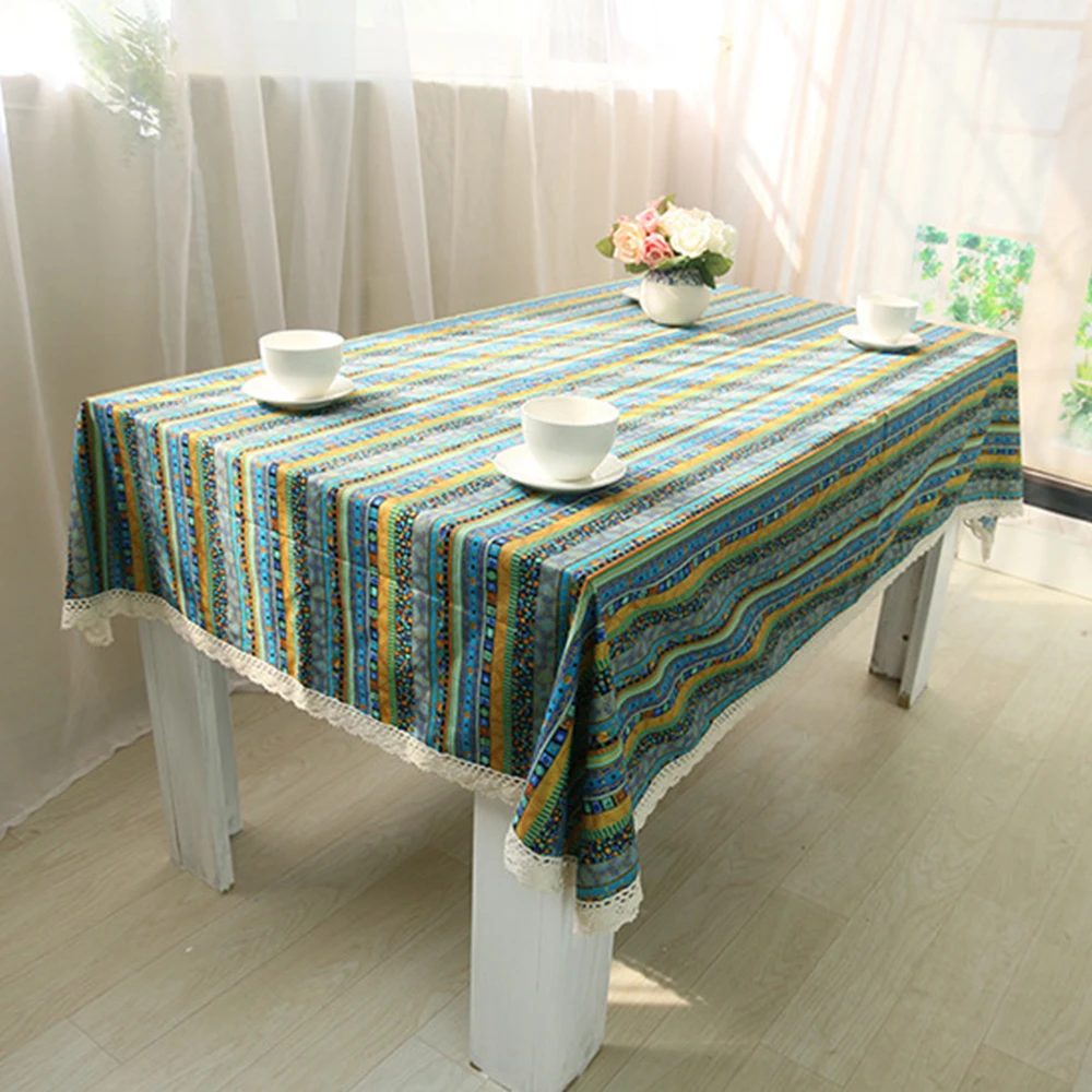 Скатерти прямоугольные из хлопка и льна в богемном стиле|table cloth cover|linen tableclothtablecloth