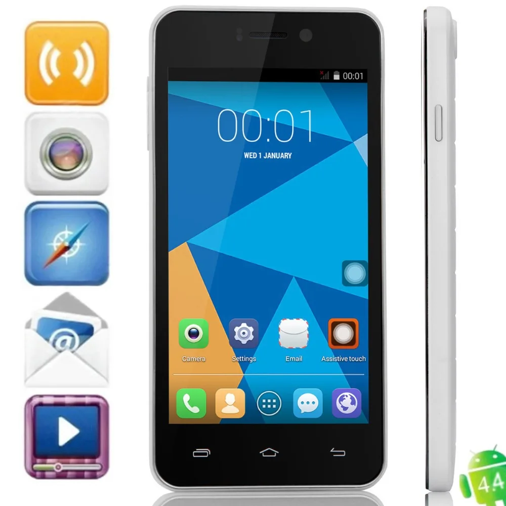 DOOGEE DG800 4 5 дюйма смартфон Android MTK6582 ядра 8 ГБ Встроенная память 1 Оперативная жест