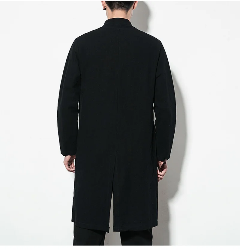 Sinicism Store мужские черные куртки Мужская льняная куртка пальто мужской китайский стиль хип-хоп ветровка размера плюс