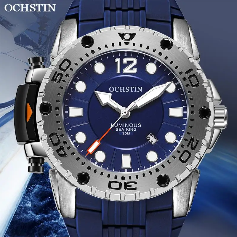 OCHSTIN, мужские часы, модные, Топ бренд, Роскошные, спортивные часы, кварцевые, водонепроницаемые, военный, силиконовый ремешок, наручные часы, часы, Relogio