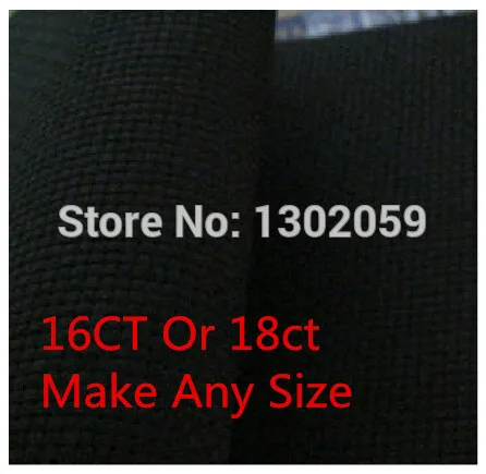 Хлопок Вышивка Аида Ткань/Сделать Любой Размер Черная Ткань 16CT Или 18CT Крестом