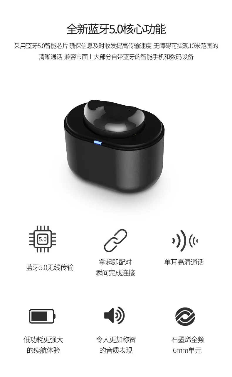 REMAX монофоническая bluetooth-гарнитура для левого уха только с зарядным устройством Bluetooth 5,0 беспроводные наушники-вкладыши умные сенсорные