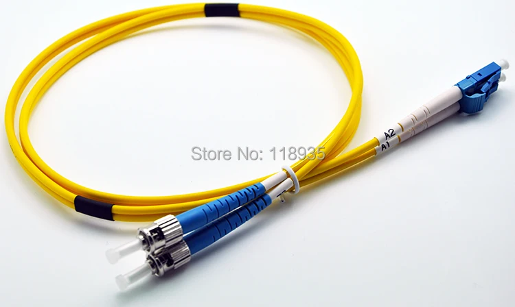 (2 шт./лот) LC-ST одномодовый оптоволоконный кабель OS2 Соединительный шнур дуплекс 1 м
