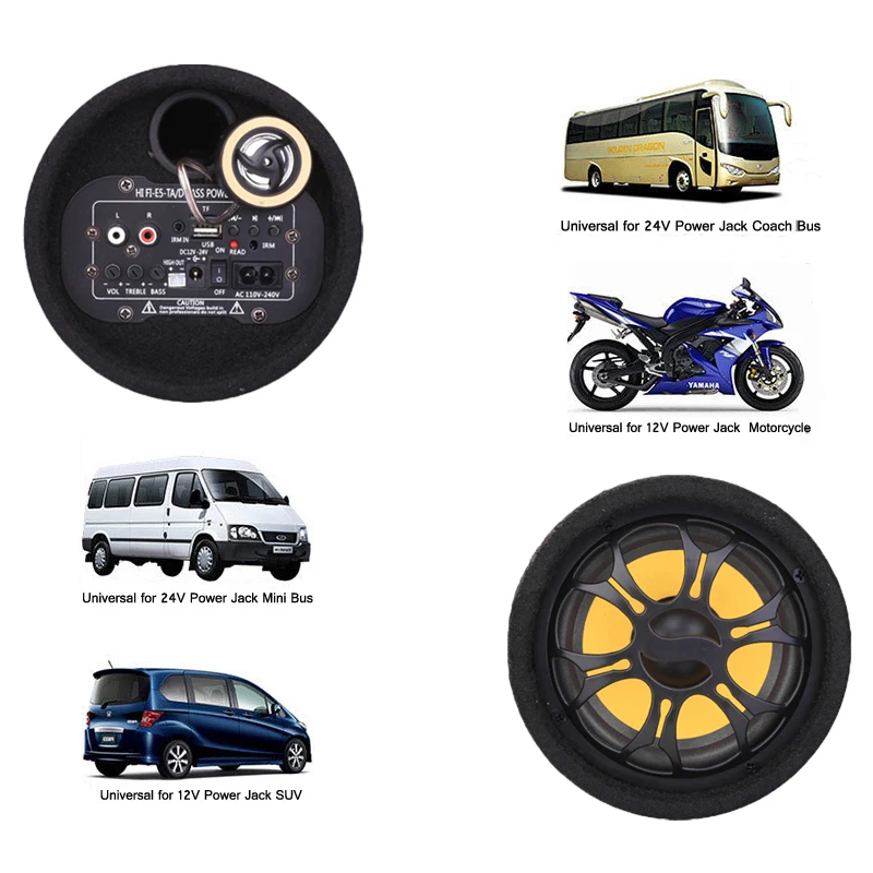 Круглая трубка HiFi стерео 8 &quotаудио автомобильный Мощный сабвуфер 500 Вт дюймов DC12V