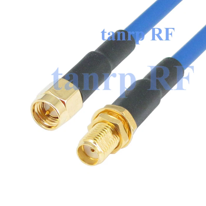 20 дюймовый SMA штекер к SMA Гнездовой разъем адаптер Разъем 50 см коаксиальный гибкий синий Джампер Удлинительный кабель RG402