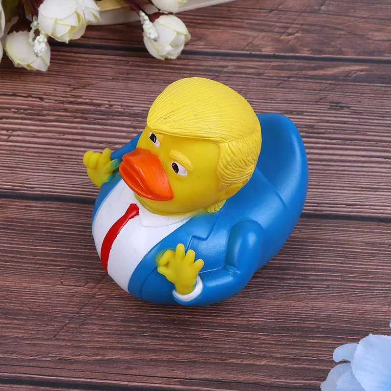 New Cartoon Trump Duck Bath Shower Water Floating US President Rubber Duck Baby Toy Water Toy Shower Duck Child Bath Float Toy