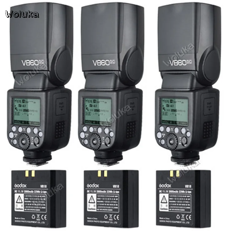 Godox 3 * V860II C/N/S второго поколения SLR камера горячий башмак лампа литиевая батарея