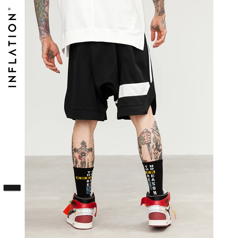 INFLATION мужские шорты хип хоп бренд одежда Streetwear Draw Rope молния джоггеры Сетка