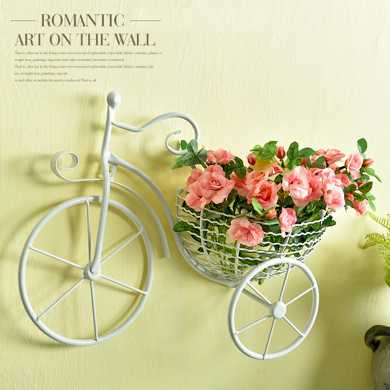 1 Набор креативных роз растений в форме велосипеда Настенная Корзина