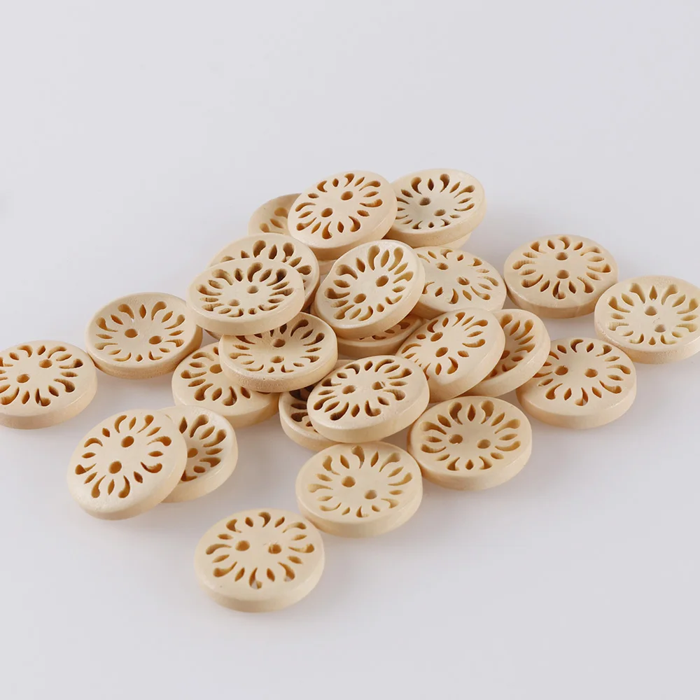 25 шт. высокое количество Lt цвет кофе цветы деревянные пуговицы ручной работы 2 отверстия 21 мм Скрапбукинг для свадебного декора DIY с ребенком