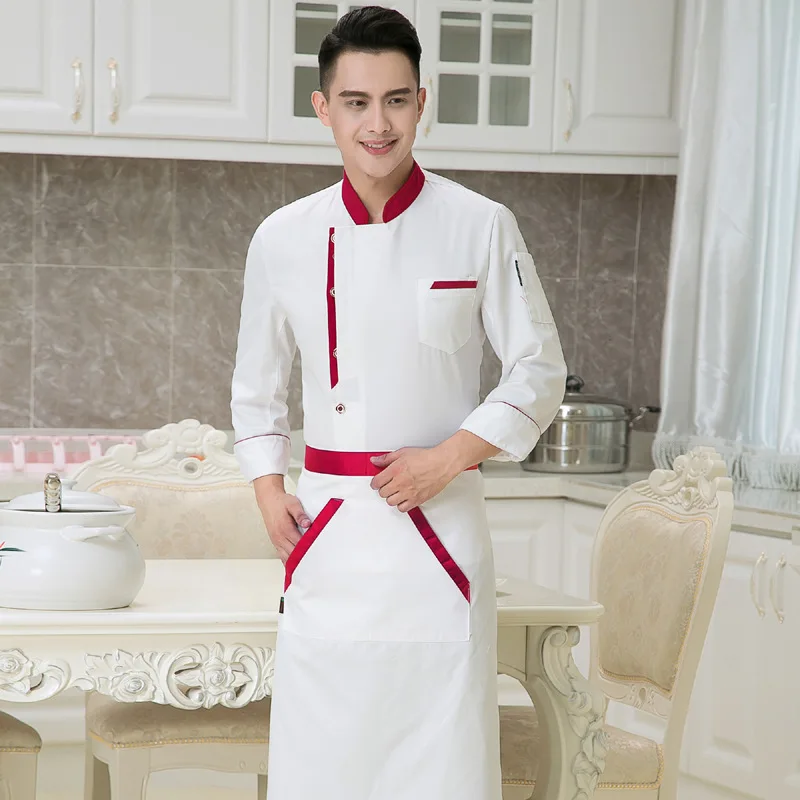 Одежда для шеф-повара Униформа с длинным рукавом мужская и женская униформа
