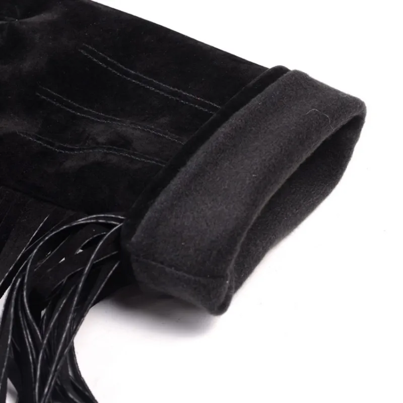

Genuine Leather Gloves Womens Autumn Korean Tassel Punk Riding Pigskin Suede Leather Gloves Female Driving Gloves Winter Fashion