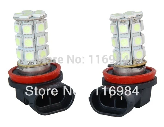 

2PCS X White H11 H8 27 SMD LED 5050 Car Fog Lights Driving Light Xenon Lamp Bulb