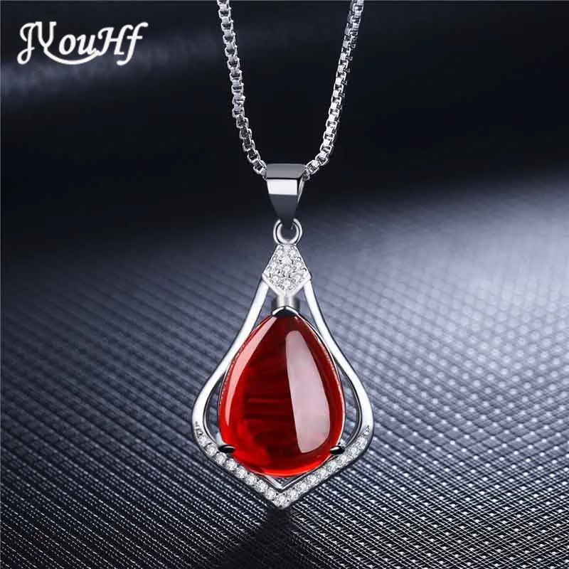 JYouHF Модные Белые Позолоченные Зеленые халцедоны Красные ожерелья с подвеской из