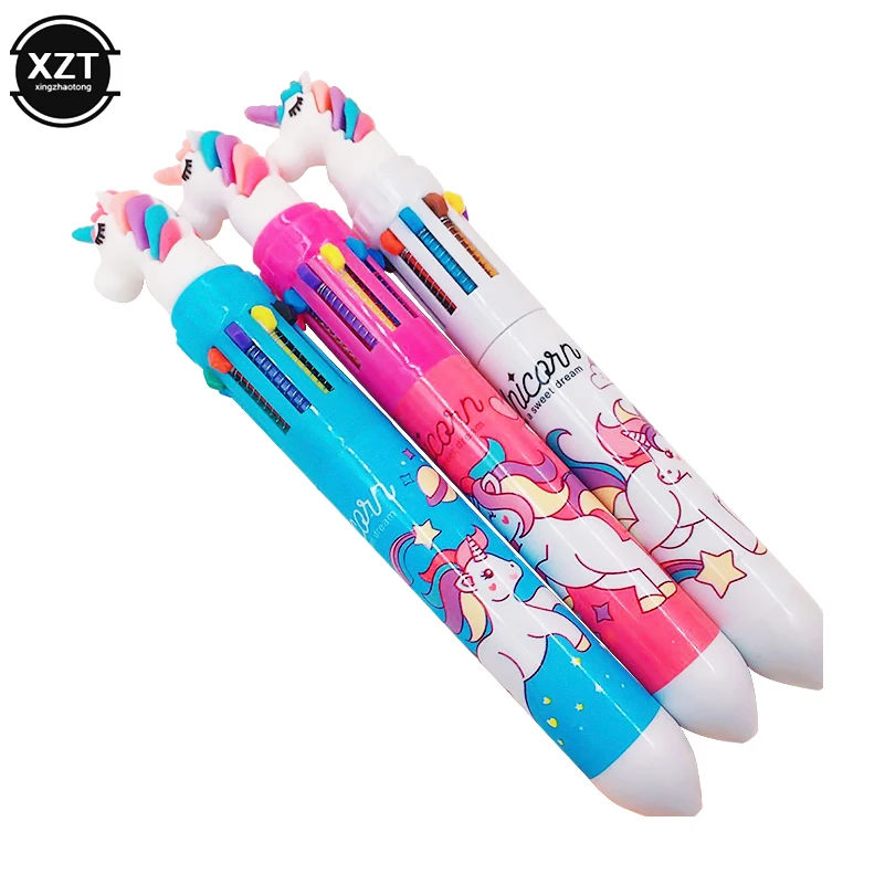 

1PC Dream Unicorn Cartoon 10 Colors Chunky Ballpoint 0.5mm Pen School Office Supply Gift Cute Stationery Papelaria Escolar