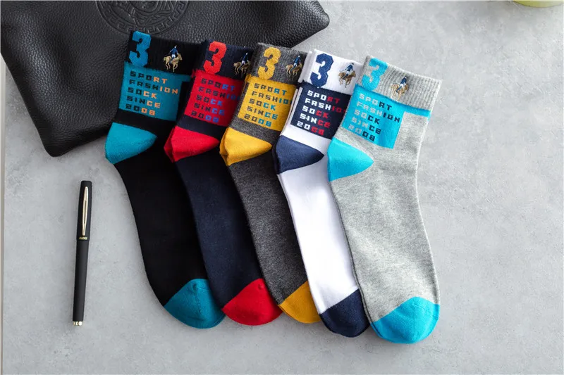5 Colors Новое поступление, мужские брендовые носки s PIER POLO, в партии, Классические мужские носки в деловом стиле, цветные мужские носки без пятки, хлопковые носки для мужчин - Цвет: 5 Colors