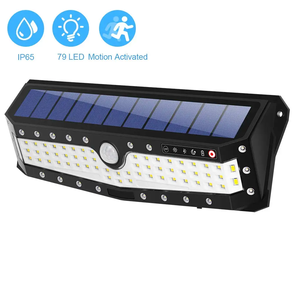 79 LED движения солнечные огни Открытый Модернизированный 700 люмен яркий IP65