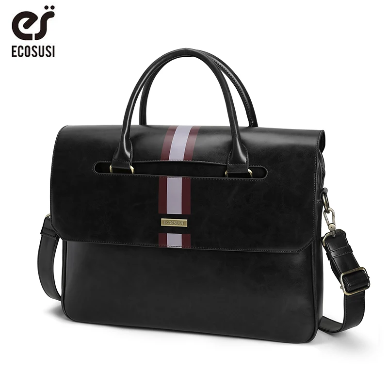 

Сумка на плечо ECOSUSI для ноутбука 15,6 дюйма, Винтажный Мужской портфель, из искусственной кожи мессенджер в деловом стиле, портфель на плечо дл...