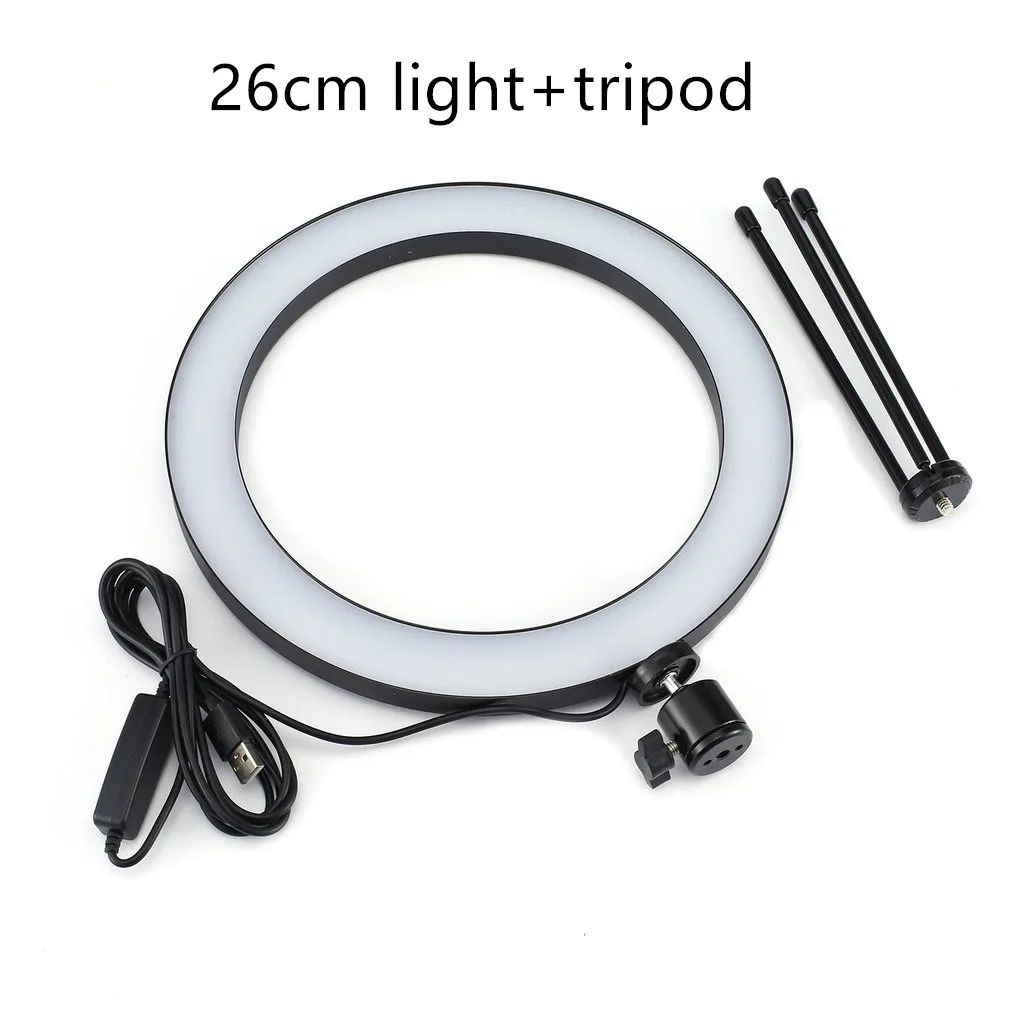 Dimmable светодиодный студийный фотоаппарат кольцо свет фото телефон видео свет круглая лампа с штативами селфи палка кольцо заполняющий свет для Canon