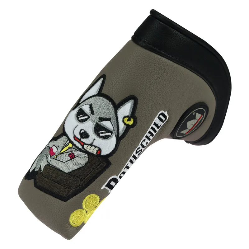 Husky Гольф-мастер Putter корпус и жало головные уборы Магнитная застежка вышивка Водонепроницаемый - Цвет: Husky