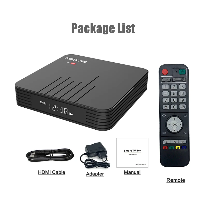 Magicsee N5 Max Amlogic S905X2 Android 8 1 ТВ коробка 4G 32G/64G Rom 2 4 + 5G двойной Wi-Fi Bluetooth Smart BOX K Декодер