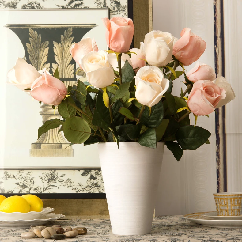 

20 rose artificial flower rose silk flower artificial flower new house living room dining table decoration flower
