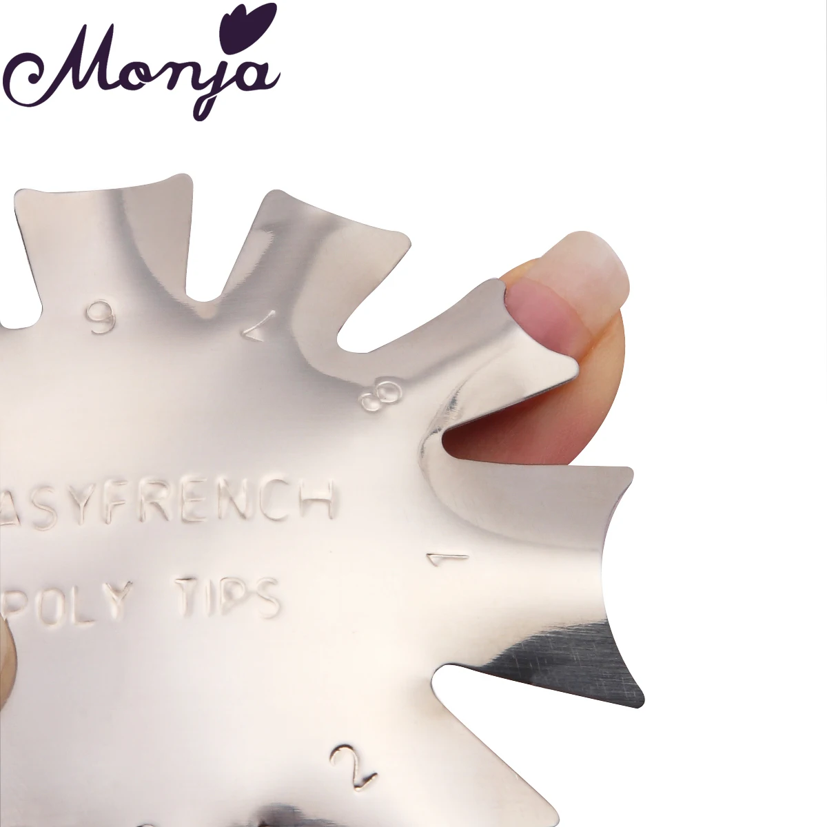Металлический трафарет Monja для дизайна ногтей резак по краю с французский