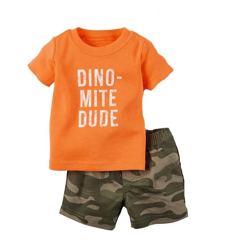 

Комплект детской одежды Dino, детская одежда из 100% хлопка, костюм из 2 предметов для мальчиков, камуфляжные брюки, футболка, наряды для малышей,...
