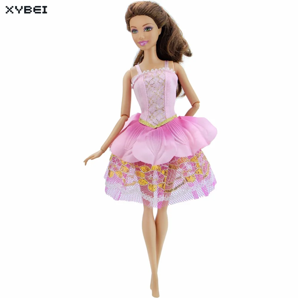 Handmade Pink Outfit Elegant Princess Dress Wedding Party Gown Lace Skirt Clothes For Barbie Doll Accessories Kids Girl Toy | Игрушки и