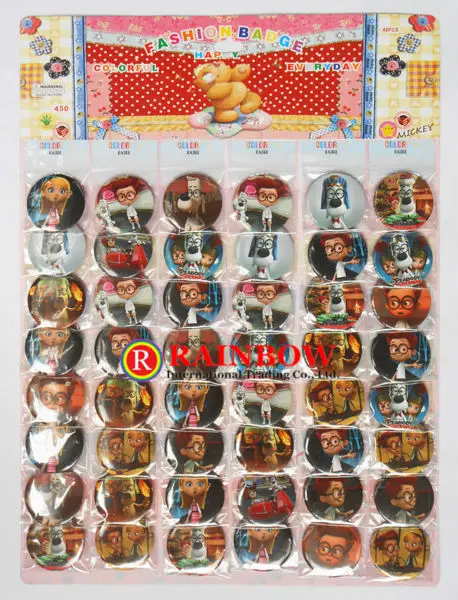 4 5 cm мистер пибоди и шерман булавка знак пуговица круг комикс олово украшения 2400