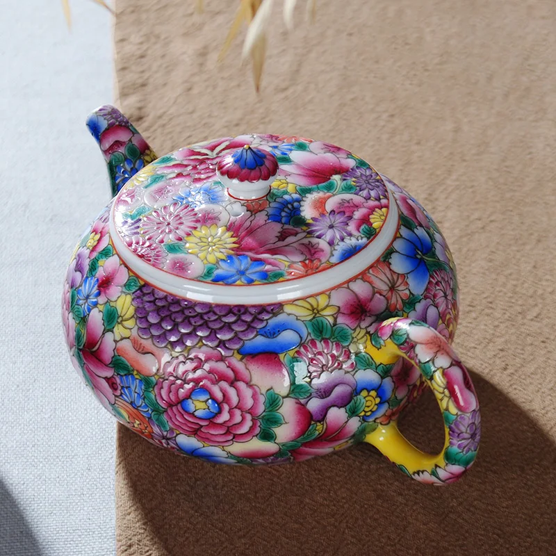 300 мл Jingdezhen бутики Семейные розы фарфоровые цветы чайный горшок искусственный