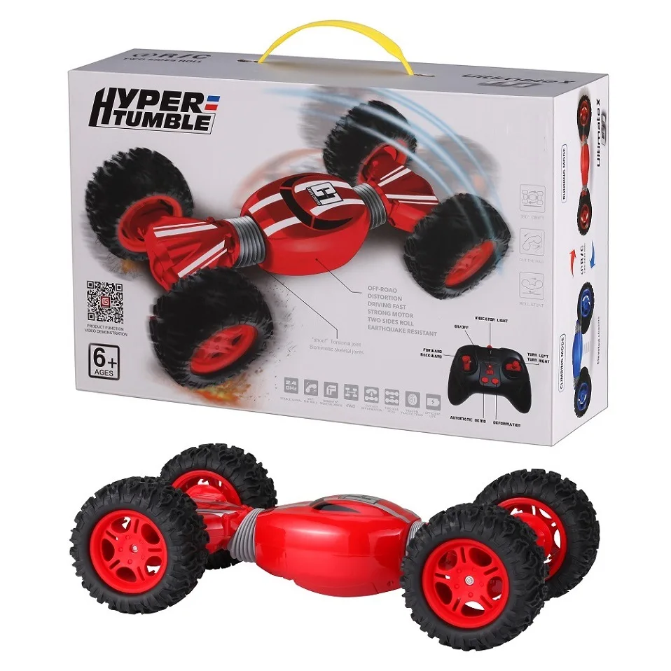 Upgraded version Red Дизайн RC автомобиль 4WD 1:12 креативный электрический багги автомобиль 2,4G один ключ трансформация трюк автомобиль вездеход внедорожник игрушки - Цвет: Upgraded version Red