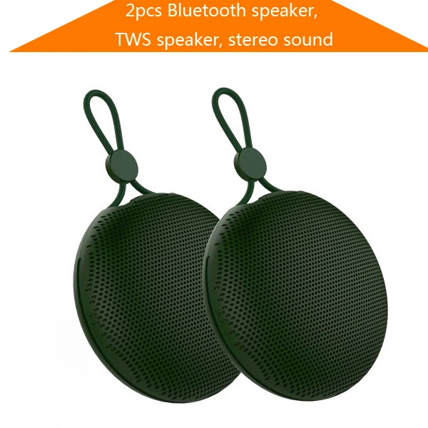 2PC TWS YES Stereo CBAOOO F5 TWS Portable Bluetooth speaker V5.0 Wireless Loudspeaker Sound System stereo Music surround Waterproof Outdoor Speaker - Color: 2PC TWS YES Stereo