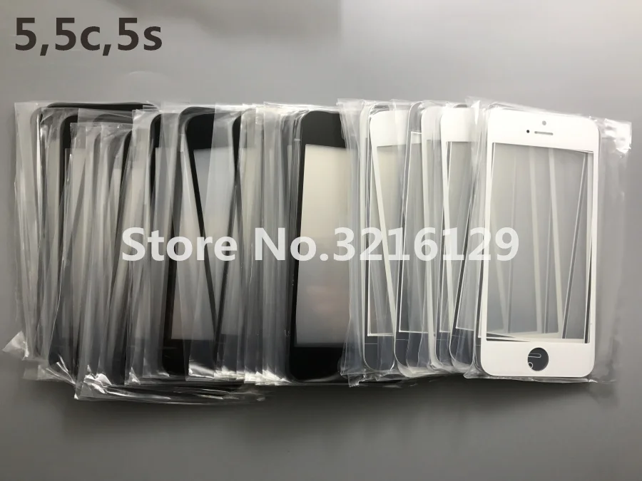 

10pcs/Lot Front Screen Lens Outer Glass For iPhone 5 5C 5S Glass Replacement Part Black/White A+ Quality Free Shipping