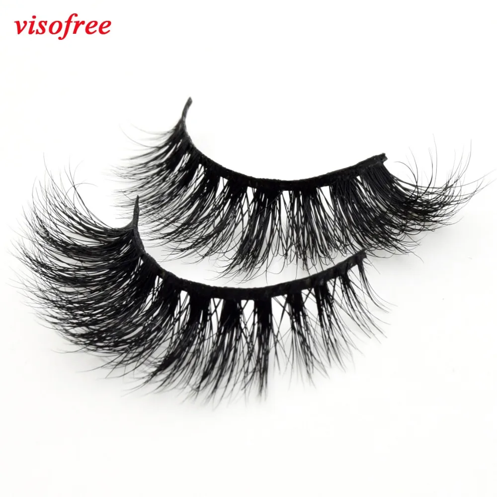 Visofree ресницы 3D норковые толстые накладные ручная работа полные полосы для глаз