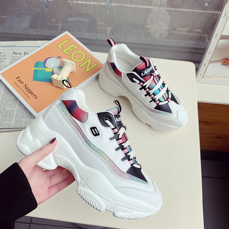 Повседневная Белая обувь женские кроссовки на платформе zapatos de mujer Новинка 2019
