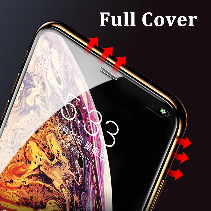 Закаленное стекло 10D с полным покрытием для iphone x Защитная пленка экрана APhone Aifon xs
