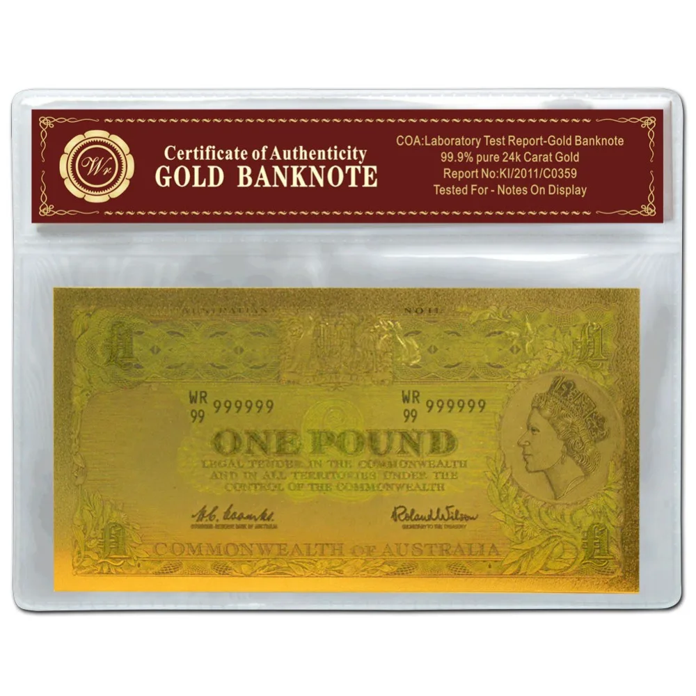 Новейшая банкнота австралийского цвета полноценная австралийская весом 1 фунт