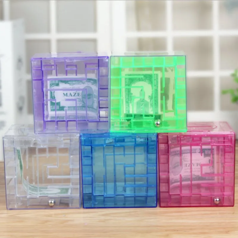 

Creative Cube Piggy Bank Money Bank Series Clear Crystal Labyrinth Piggy Bank Multi-Color Optional Children's Toys And Gifts