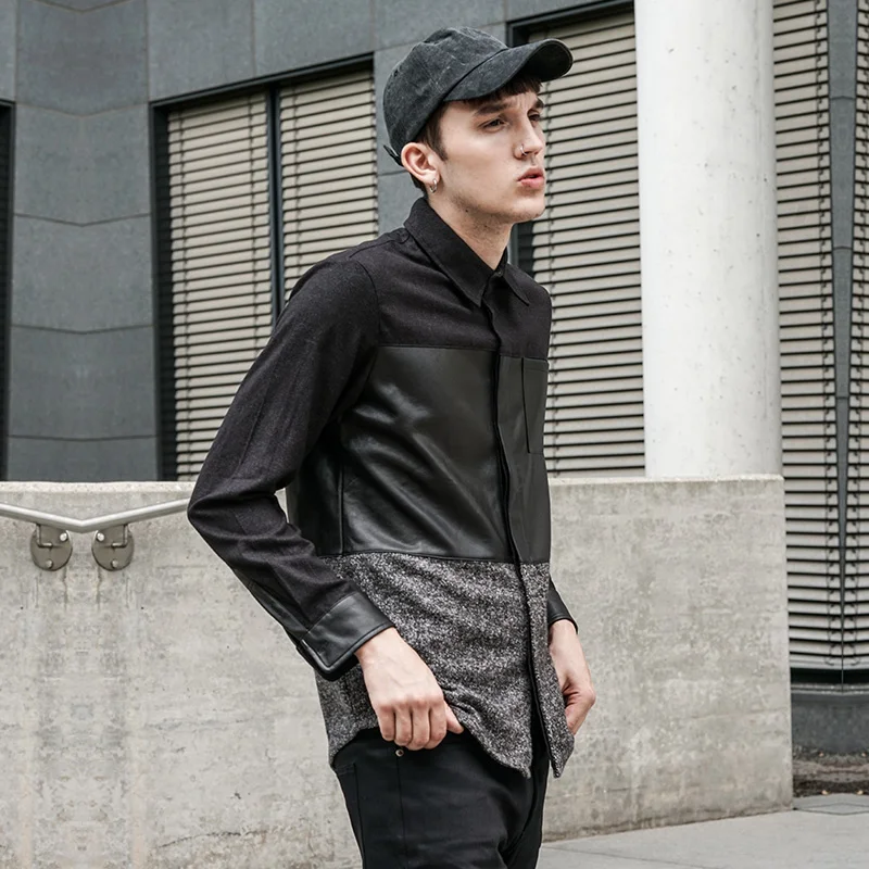 VIISHOW мужские мужская классическая рубашка с длинным рукавом хип хоп Slim Fit