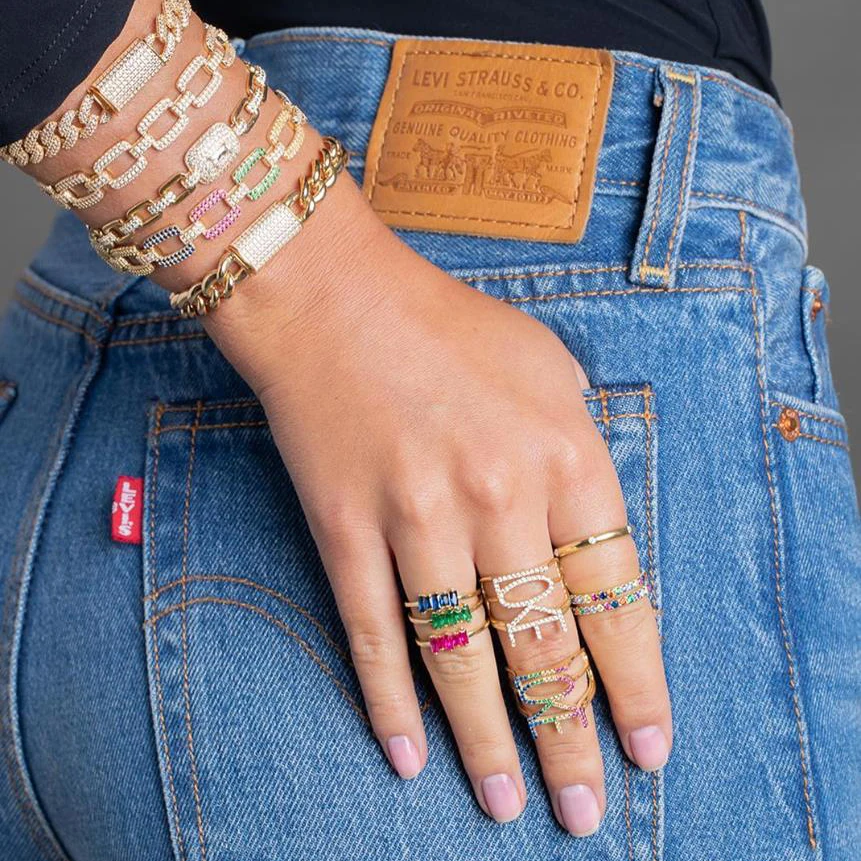 Подарок на день Святого Валентина красочное украшенное фианитом Радужное