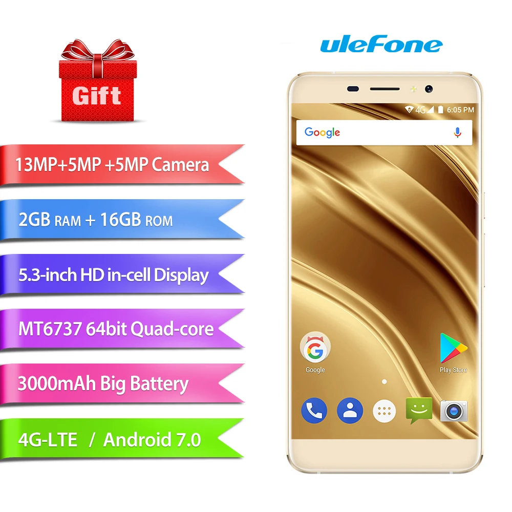 Чехол накладка Ulefone S8 Pro двойные задние камеры мобильного телефона 5 3 дюймов HD MTK6737