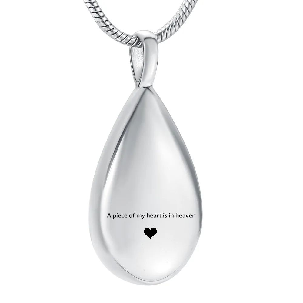 Ожерелье IJD9945 с надписью «A Piece of My Heart is in Heaven Urn» для женщин, ювелирные изделия для кремации, памятное ожерелье для фотографий