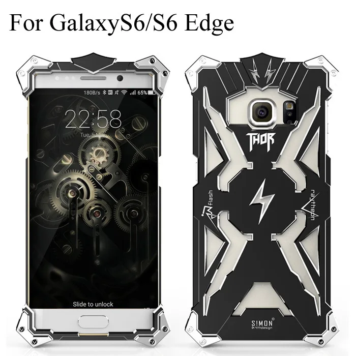 Original Simon Thor Series IRON MAN Metal Case for SAMSUNG Galaxy S6 Edge &amp Luxury CNC Aircraft Aluminum Cover Phone Housing |