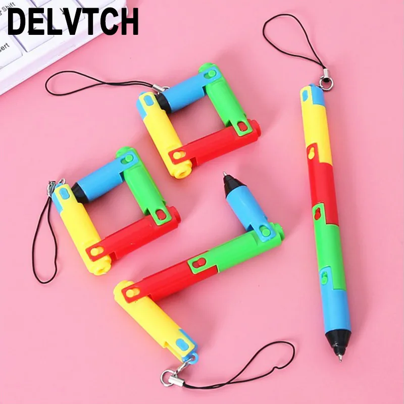 DELVTCH 1 шт. Складная Шариковая ручка Творческий 0,5 мм пуля точка стиль синие чернила Офис школа Канцелярия: ручка с подписью