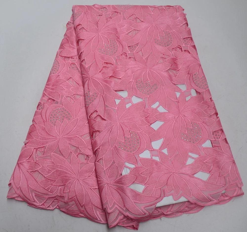 

Latest handcut Lace Fabrics High Quality Nigerian Organza Lace Fabric 2019 Fashion French Mesh Material 5 yards